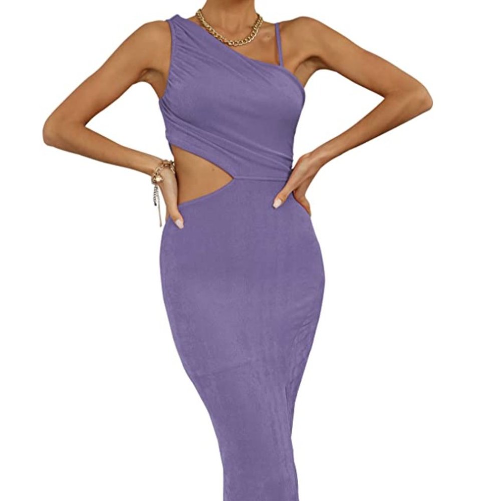 One Shoulder Bodycon Midi Dress, small